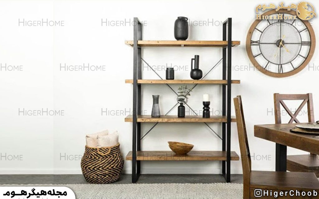 HigerHome.com - ویترین مدرن چوب و فلز