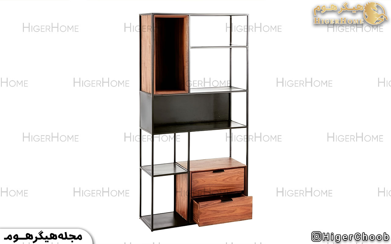 HigerHome.com - ویترین مدرن چوب و فلز