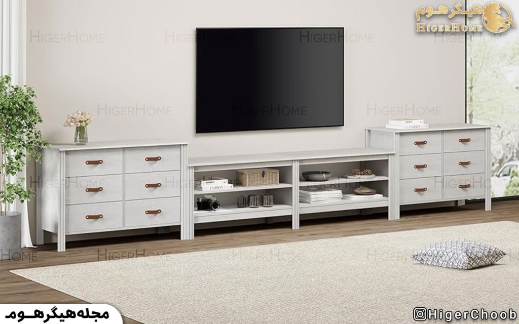 HigerHome.com - میز تلویزیون سفید