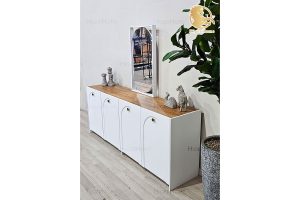 HigerHome.com آینه کنسول مدرن مالاگا سفید