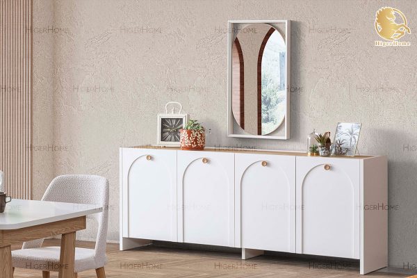 HigerHome.com آینه کنسول مدرن مالاگا سفید