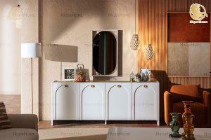 HigerHome.com آینه کنسول مدرن مالاگا سفید