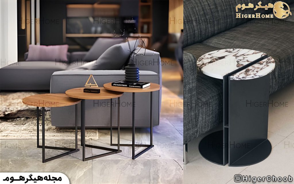 HigerHome.com - میز عسلی برای مبل طوسی