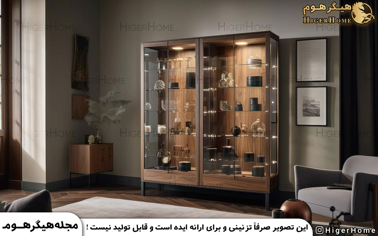 HigerHome.com - ویترین چوبی برای پذیرایی
