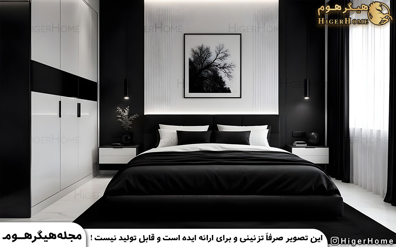 HigerHome.com - سرویس خواب مدرن سفید مشکی