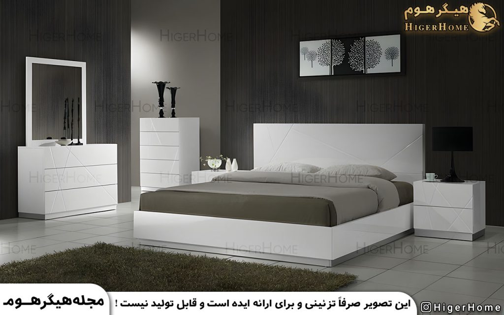 HigerHome.com - سرویس خواب مدرن سفید مشکی
