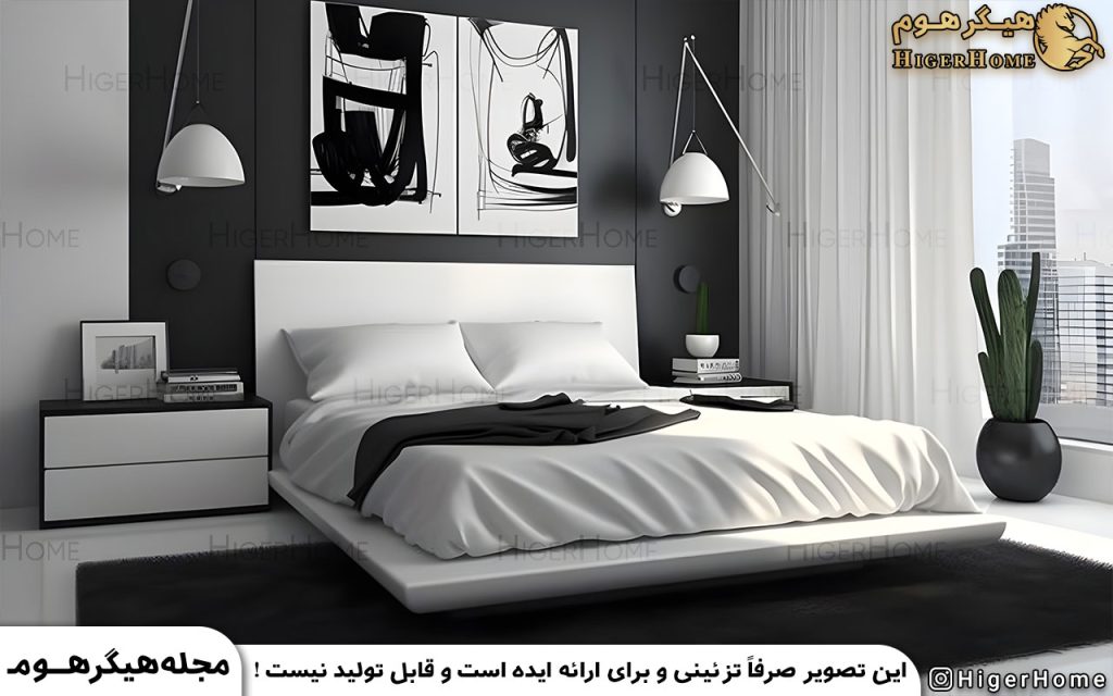 HigerHome.com - سرویس خواب مدرن سفید مشکی