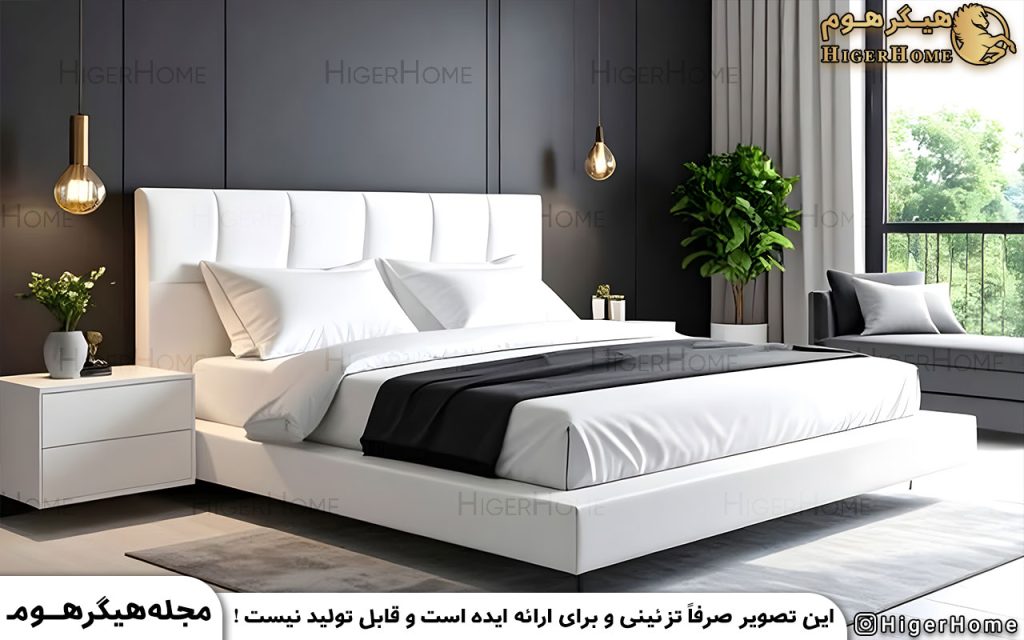 HigerHome.com - سرویس خواب مدرن سفید مشکی
