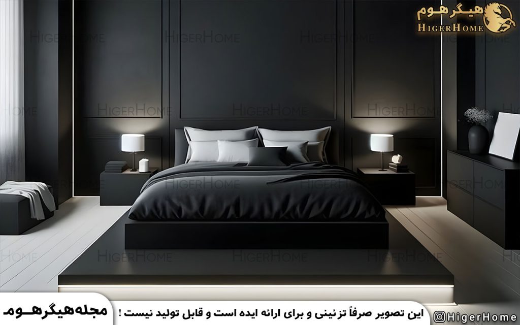 HigerHome.com - سرویس خواب مدرن سفید مشکی